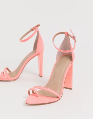 ASOS DESIGN – Harper – Rosa barely there-sandaler med blockklack