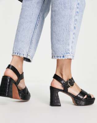 asos black platform sandals