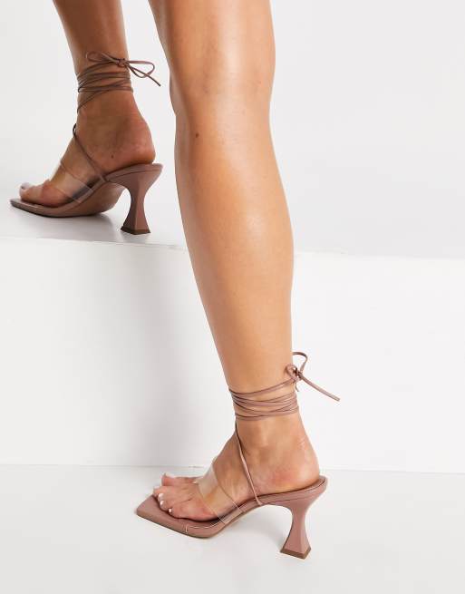 lace up thong heel