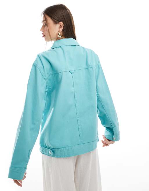 ASOS DESIGN – Harrington-Hemdjacke aus Twill in Blau, 2 von 4