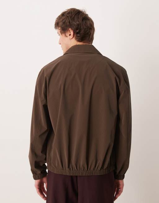 ASOS DESIGN - Harrington jack met textuur in bruin, 3 van 5