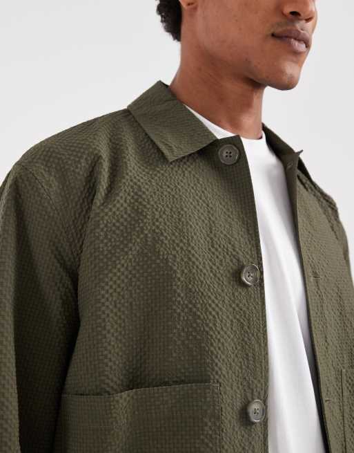 ASOS DESIGN - Harrington jack van getextureerde stof in groen, 5 van 5