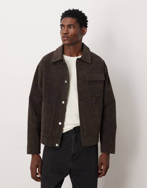 ASOS DESIGN - Harrington jack van imitatiesuède in bruin - view 1