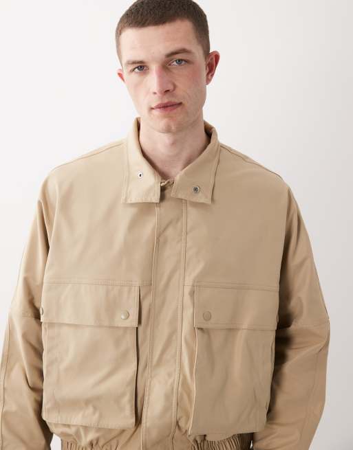 ASOS DESIGN – Harrington-jacka i oversize med ståkrage, 3 av 5