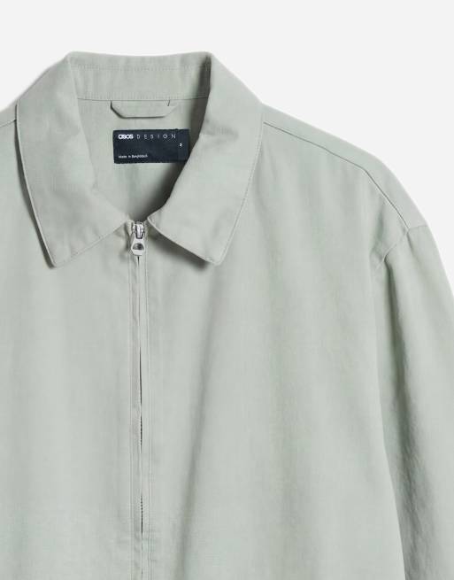 ASOS DESIGN – Harrington-Jacke aus Baumwolle in Salbeigrün, 8 von 12