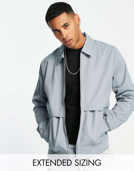 ASOS DESIGN – Harrington-Jacke in Staubblau