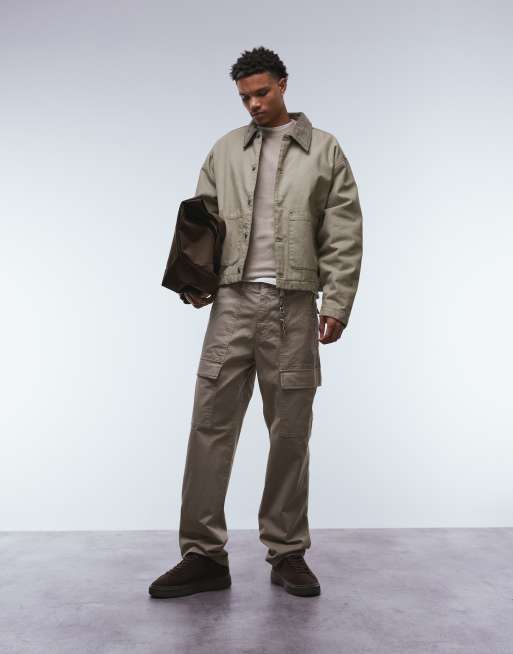 ASOS DESIGN – Harrington-Jacke in Steinbeige mit Steppfutter, 2 von 5