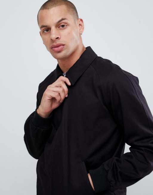 ASOS DESIGN - Blouson Harrington - Noir