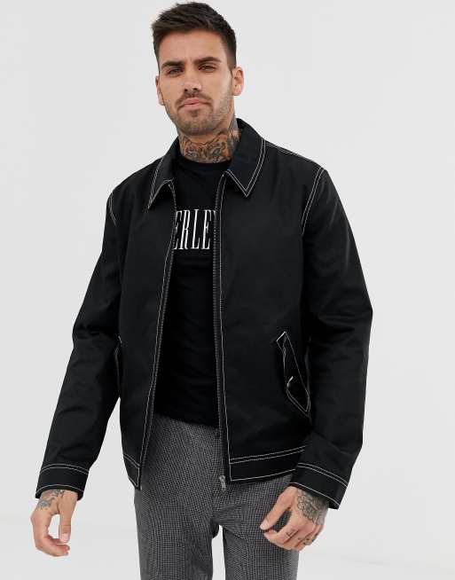 Asos design harrington jacket in black sale