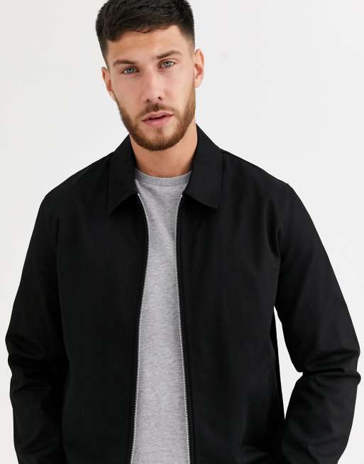 ASOS DESIGN harrington jacket in black