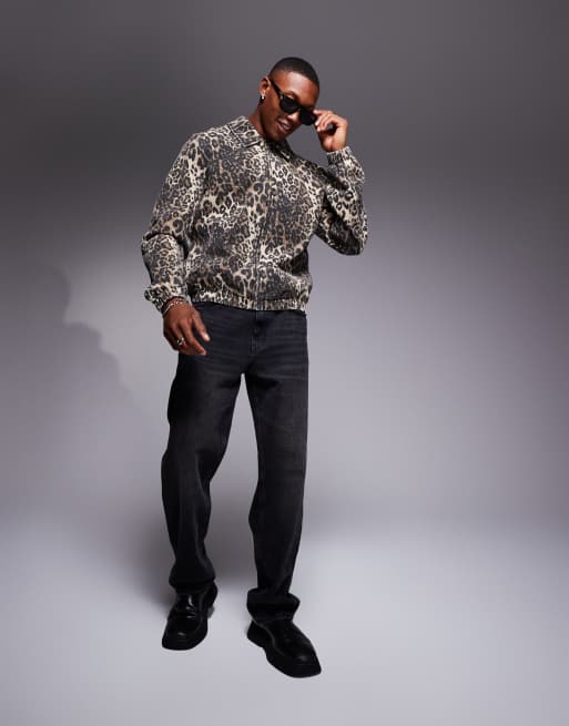 ASOS DESIGN harrington jacket in brown leopard print, 4 of 4