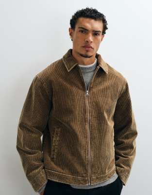 Asos Design Harrington Jacket In Brown
