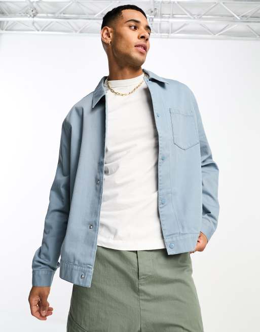 ASOS DESIGN harrington jacket in dusty blue | ASOS