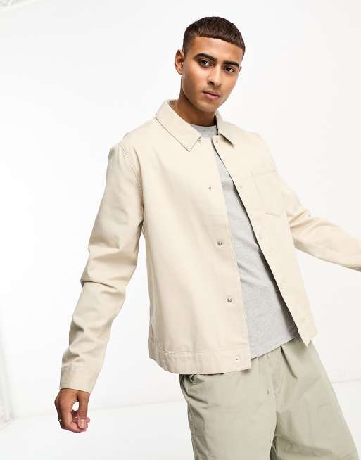 ASOS DESIGN harrington jacket in ecru | ASOS