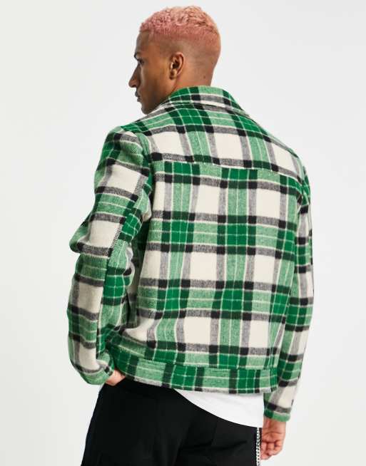 Green top check jacket