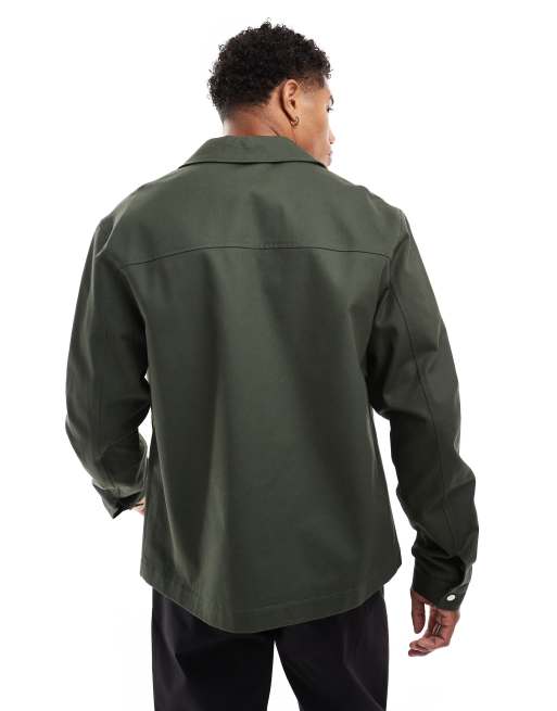ASOS DESIGN harrington jacket in green