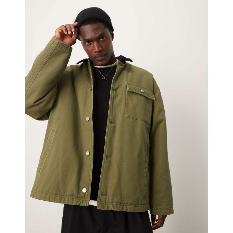 ASOS DESIGN harrington jacket in khaki KHAKI ASOS - Main Image