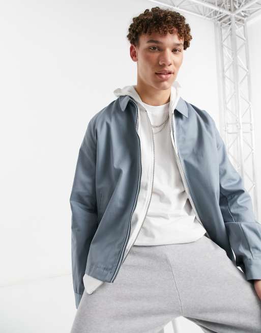 ASOS DESIGN harrington jacket in light blue | ASOS