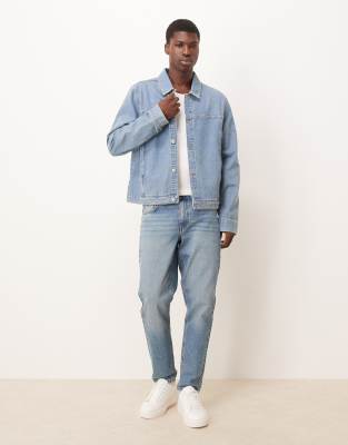 Asos Design Harrington Jacket In Blue