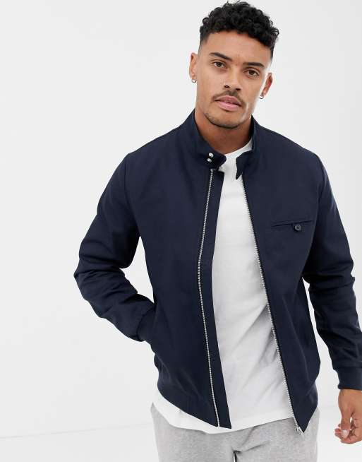 ASOS DESIGN harrington jacket in navy