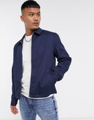 Chaqueta Harrington con cuello alzado en azul marino de ASOS