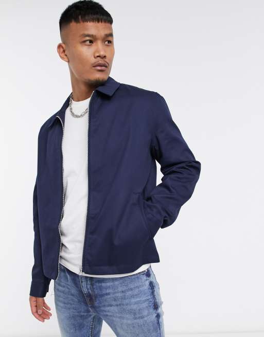 ASOS DESIGN harrington jacket in navy