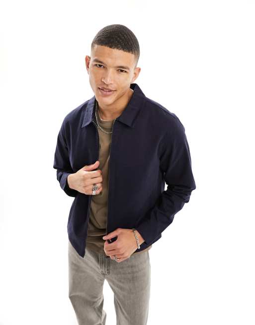 Asos design harrington 2025 jacket in navy