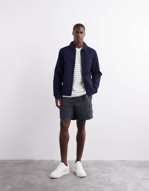 ASOS DESIGN - Harrington jack in marineblauw
