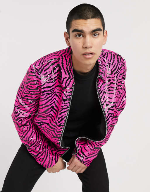 mens pink sequin jacket