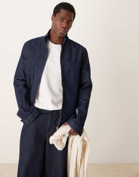 ASOS DESIGN harrington jacket in raw denim - view 1