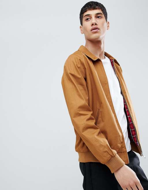 Asos design suede on sale bomber jacket in tan