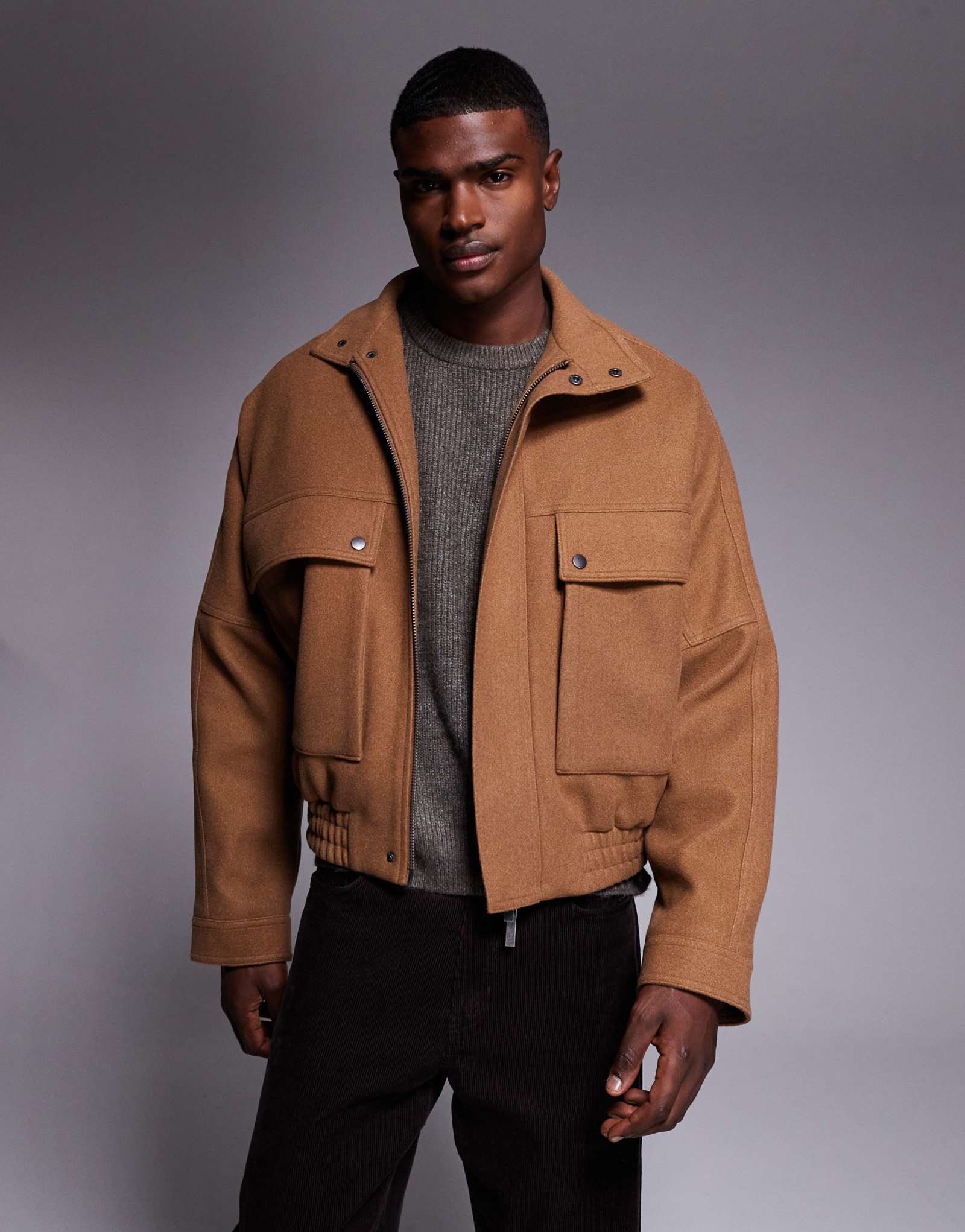 ДИЗАЙНЕРСКАЯ куртка harrington от ASOS в табачном цвете