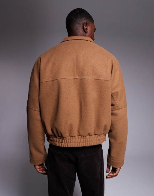 ASOS DESIGN harrington jacket in tobacco, 3 of 5