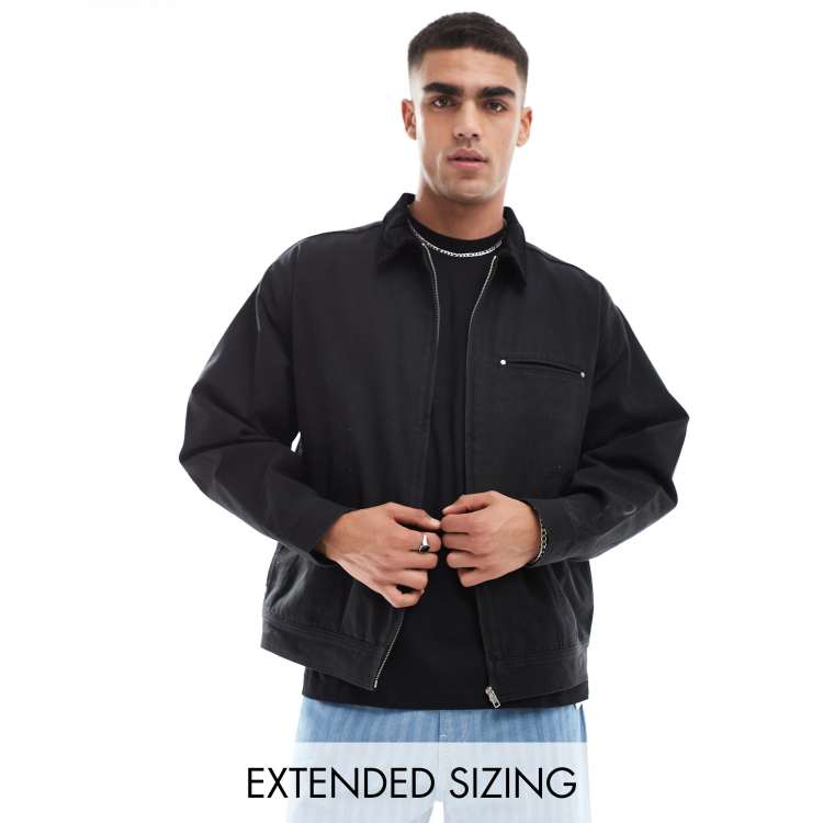 ASOS DESIGN Harrington jacket in washed black | ASOS