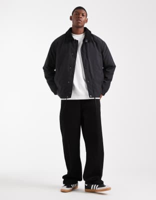 Asos Design Harrington Jacket With Cord Collar In Black