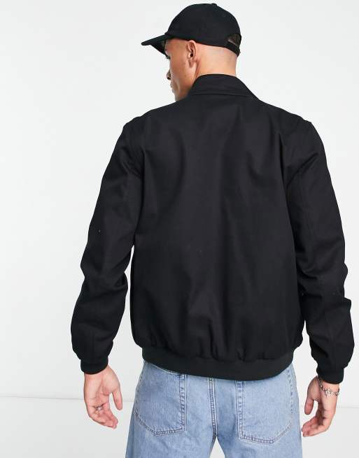 ASOS DESIGN utility jacket with funnel neck in black