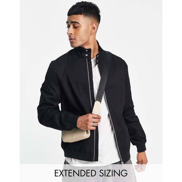 ASOS DESIGN utility jacket with funnel neck in black