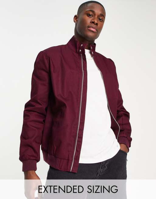 ASOS DESIGN harrington jacket with funnel neck in black