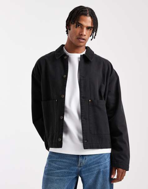 ASOS DESIGN harrington jacket with quilted lining in black - view 1