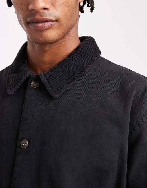 ASOS DESIGN harrington jacket with quilted lining in black, 5 of 5