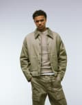 [ASOS DESIGN] ASOS DESIGN harrington jacket with quilted lining in stone-Neutral L STONE