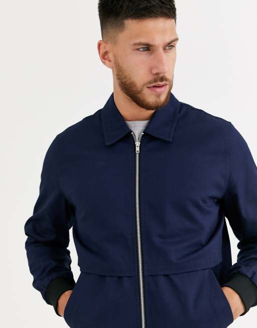 ASOS DESIGN harrington jacket in navy