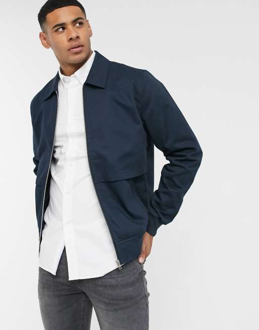 ASOS DESIGN harrington jacket in light blue