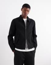 ASOS DESIGN boxy oversized Harrington jacket in faux leather in brown