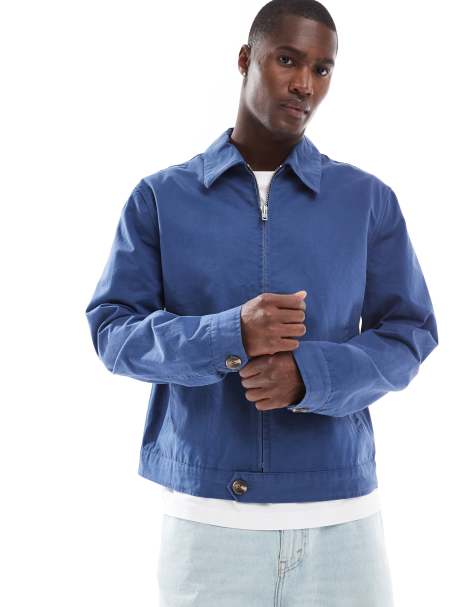 ASOS DESIGN harrington workwear jacket in blue - view 1