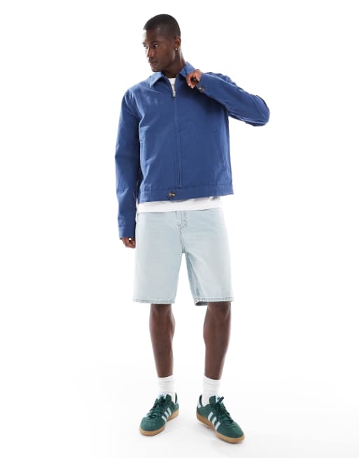 ASOS DESIGN harrington workwear jacket in blue, 4 of 4