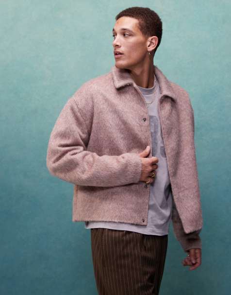 ASOS DESIGN - Harringtonjack met wollook in roze - view 1