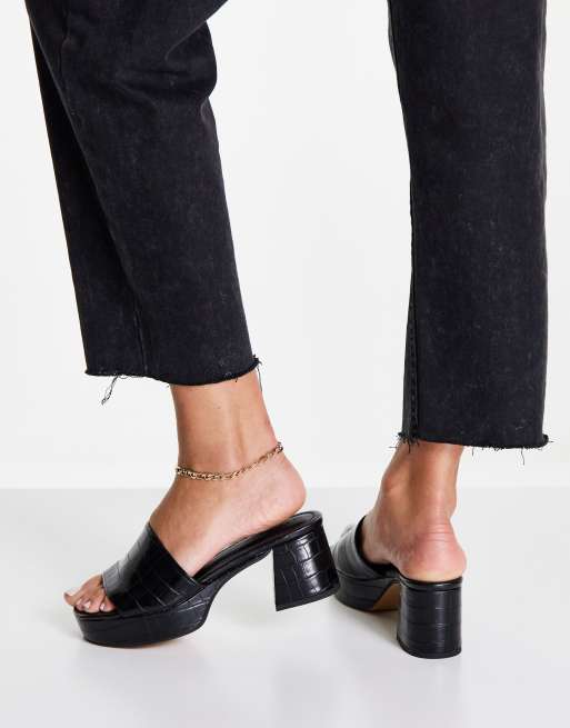 Sabot con plateau colore coccodrillo Harris Asos Donna Scarpe Scarpe con plateau Sandali con plateau 