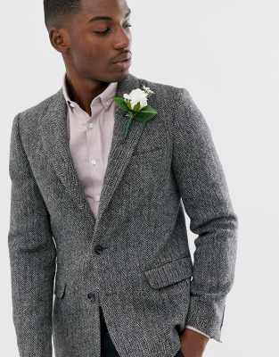 Dark grey tweed clearance blazer