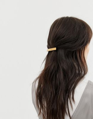 ASOS DESIGN – hårspänne i trä och minimalistisk design-brun